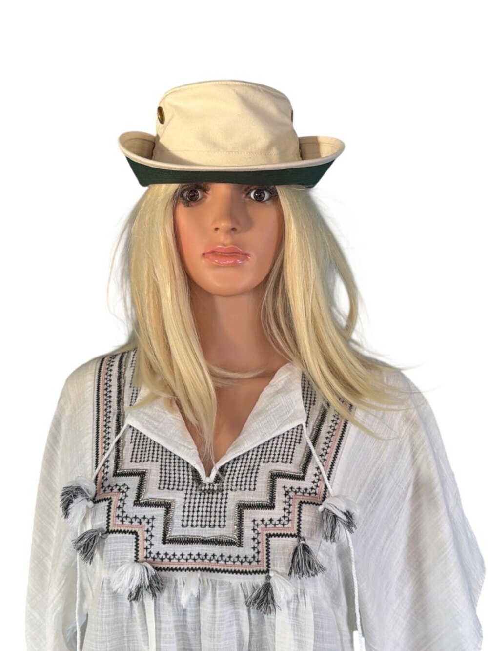 New Tilley T4 Cotton Duck Sun Hat 7 S 56.5cm Vintage HTF Ivory Green - Picture 5 of 14